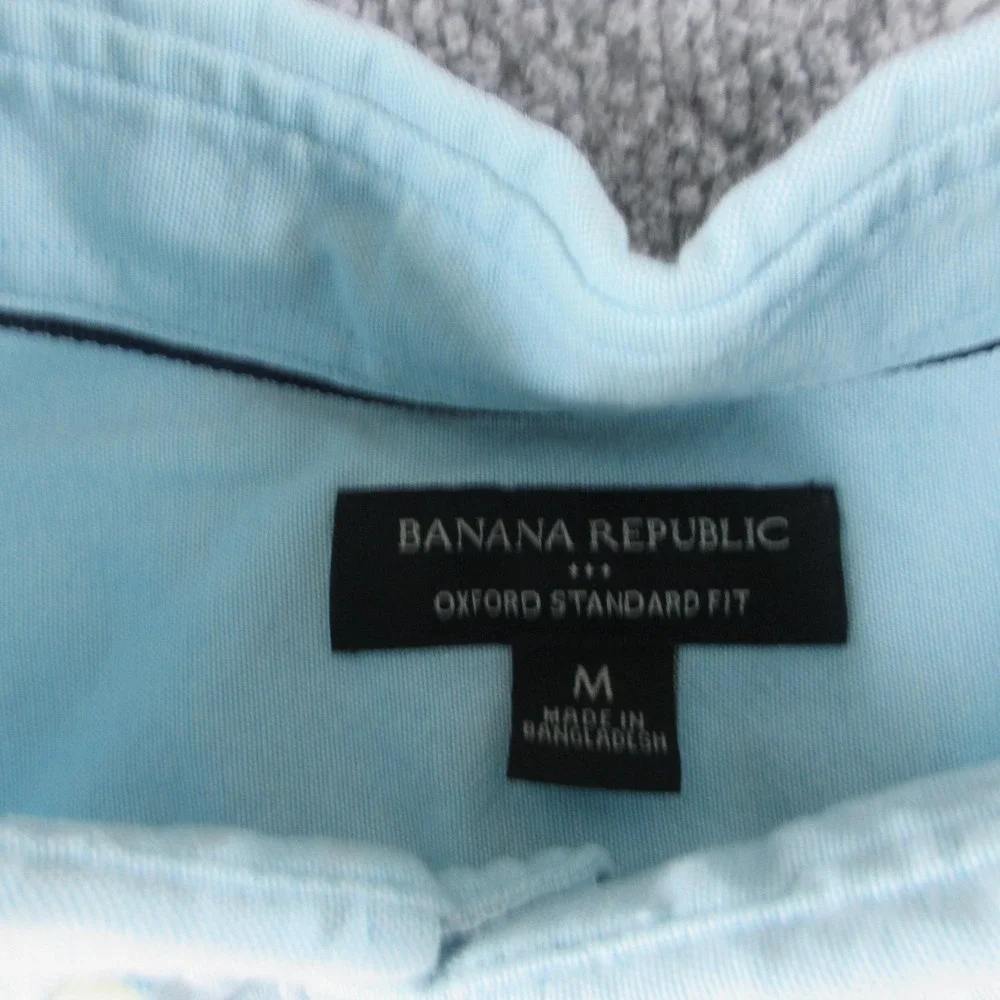 Banana Republic Shirt Mens M Blue Oxford Long Sleeve Button Up Stretch Casual